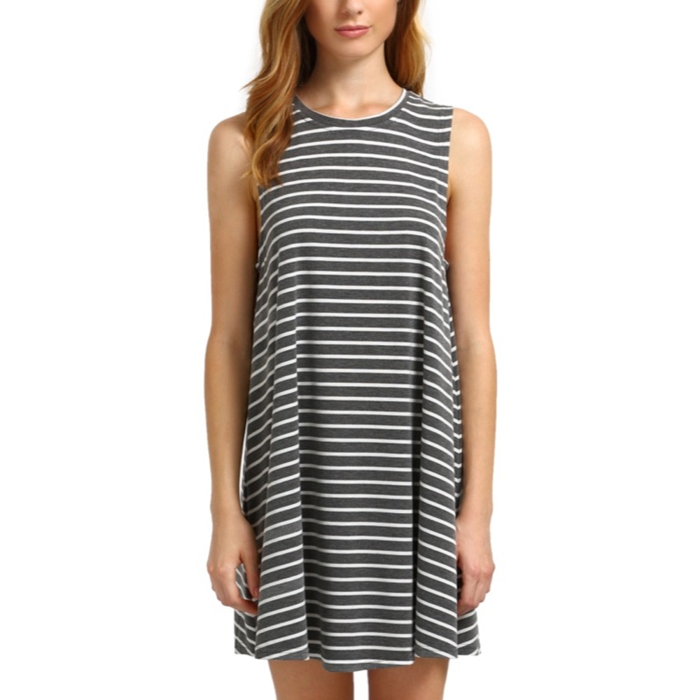 Contrast striped sleeveless dress
